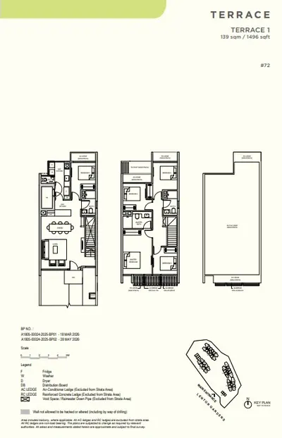 Lentor Gardens Residences Strata Terrace indicative floorplan, 1,496 sqft