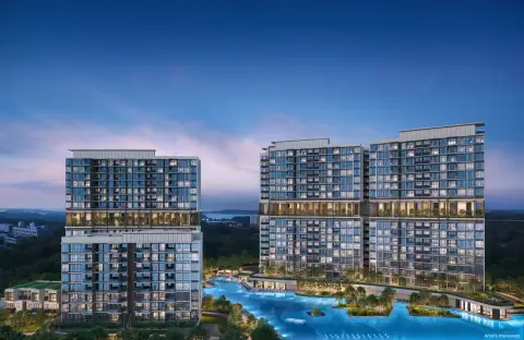 Lentor Gardens Residences dusk exterior view across the development